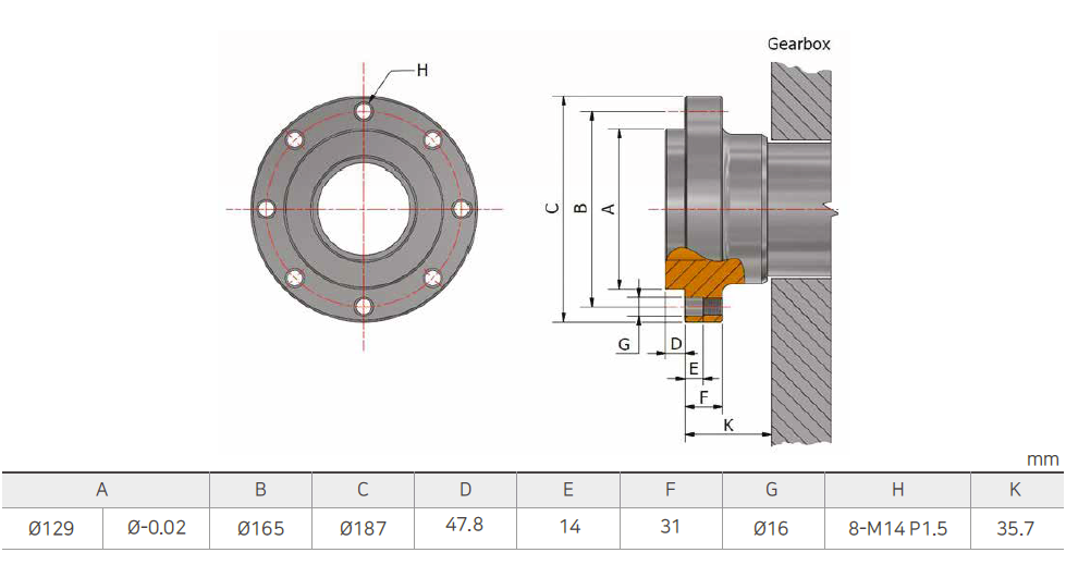 DMT600DL INPUT FLANGE
